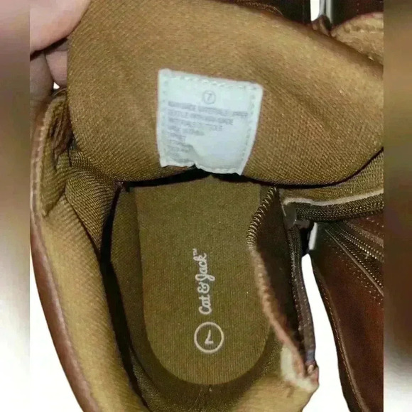 Size 7 Cat and Jack Brown High Tops w Zip Side. New Without Box. - Picture 7 of 8